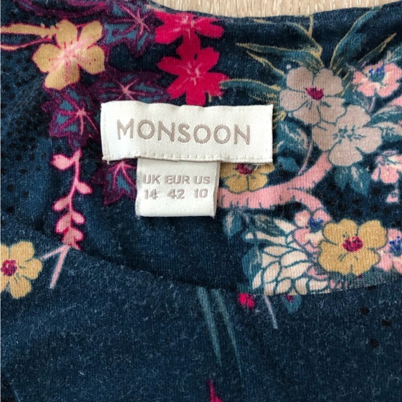 Monsoon Floral Print 1/2 Sleeve Dress Size 10 - Picture 10 of 15
